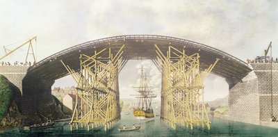 Pont de fer sur la Wear, 1796 - English School
